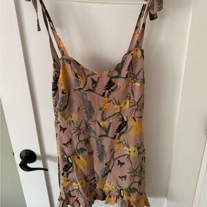Reformation Floral Mini Dress - Pink and Yellow